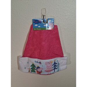 NWT Peppa Pig Santa Hat Christmas Winter Holiday Pink Children's One Size